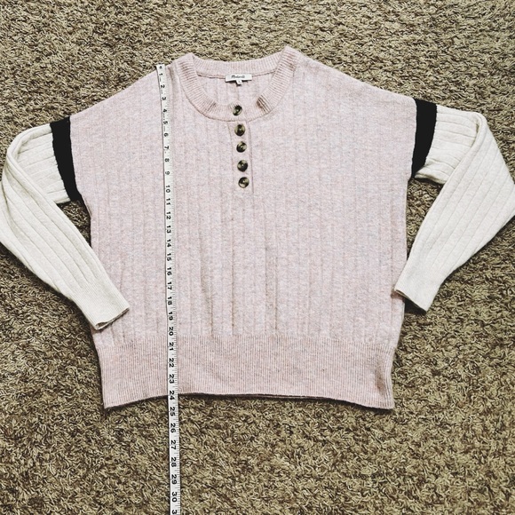 [Madewell] Alpaca Merino Wool Cotton Candy Pink Sweater Ribbed Chunky Size M - Picture 8 of 9